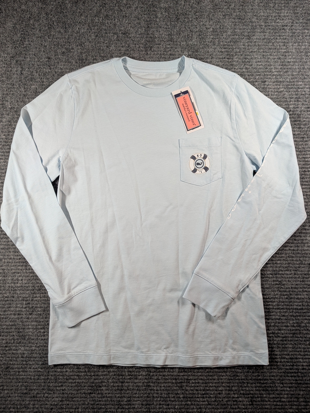 NWT Vineyard Vines Boys Light Blue Long Sleeve Tee Graphic Size Medium